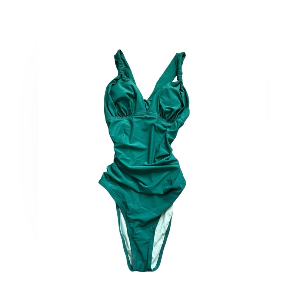 Cupshe Wide Straps Ruched Cutout One Piece Swimsuit - Picture 5 of 7